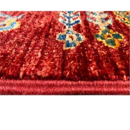  Khorjin Teppich - Rotes Paneeldesign, Komplizierte Motive, 214x160 cm - Premium Khorjin Teppiche from German Carpet Shop - Just €1090! Shop now at German Carpet Shop