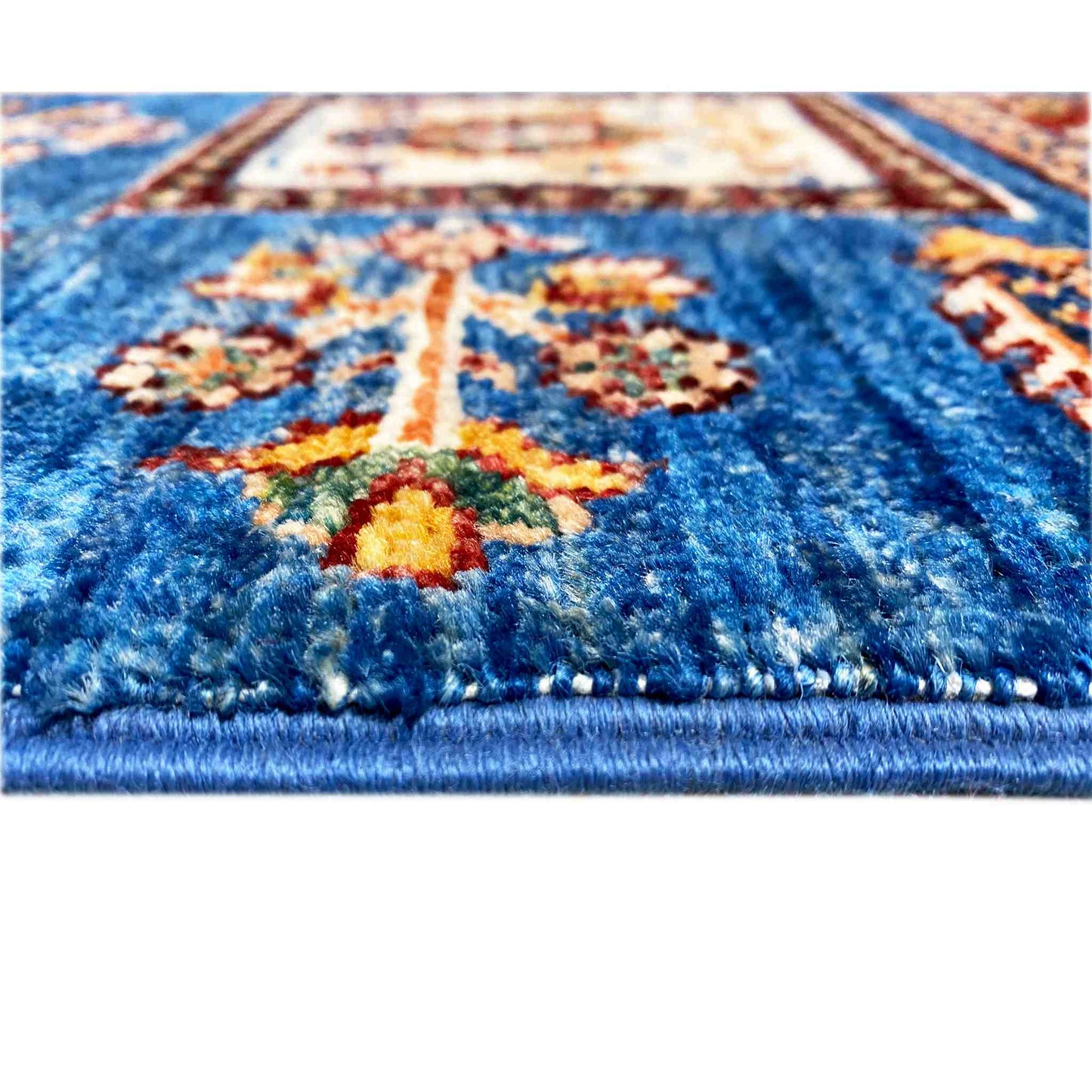 Khorjin Läufer Teppich - Blaues Paneeldesign, Flurakzent, 256x84 cm - German Carpet Shop