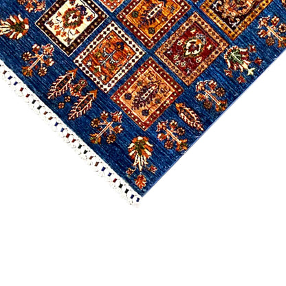 Khorjin Läufer Teppich - Blaues Paneeldesign, Flurakzent, 256x84 cm - German Carpet Shop