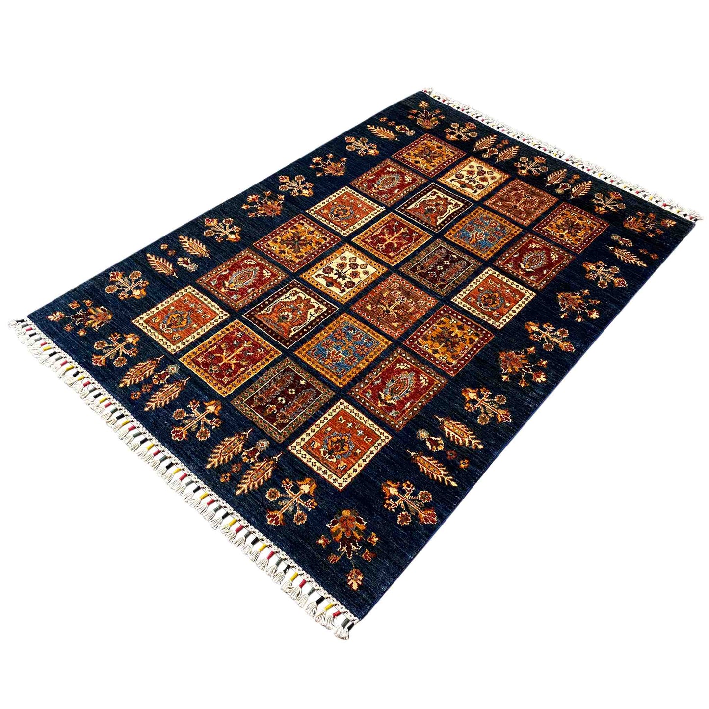 Afghan Khorjin Teppich - Handgesponnene Wolle, 125x91 cm - German Carpet Shop