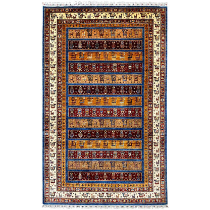 Khorjin-Teppich - Stammes-Tier- und Geometrisches Design, 356x243 cm - German Carpet Shop