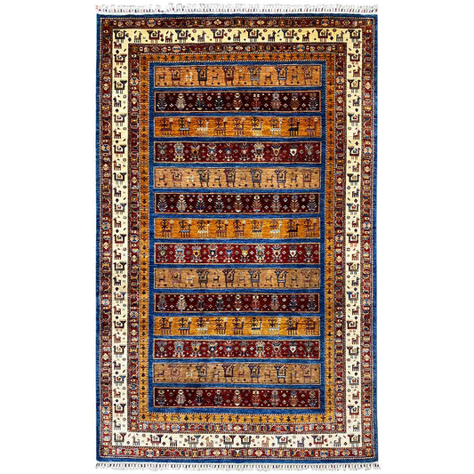 Khorjin-Teppich - Stammes-Tier- und Geometrisches Design, 356x243 cm - German Carpet Shop
