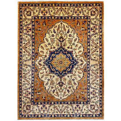 Khorjin-Teppich - Medaillon- und Blumendesign, 208x152 cm - German Carpet Shop