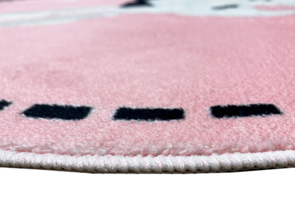 Round Children's Rug Rabbit, 100 cm
