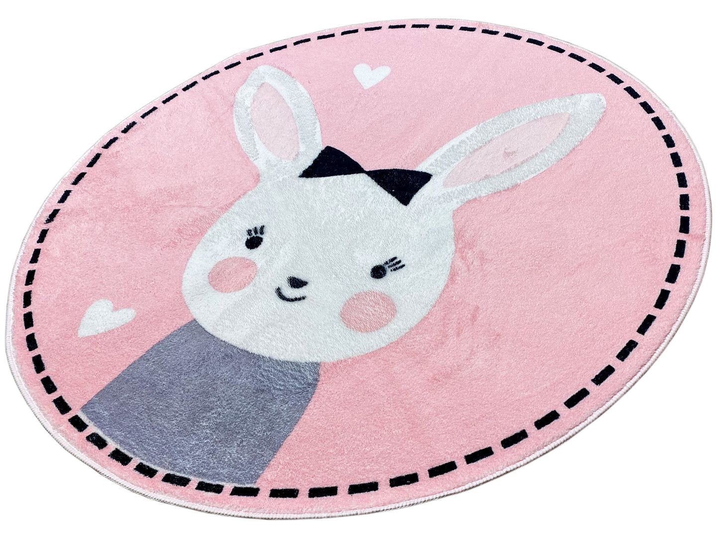 Round Children's Rug Rabbit, 100 cm