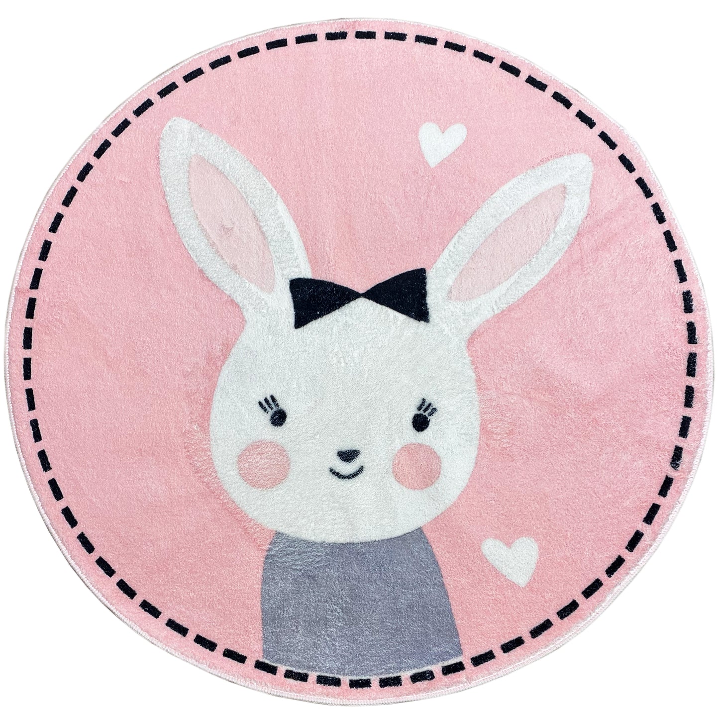 Round Children's Rug Rabbit, 100 cm
