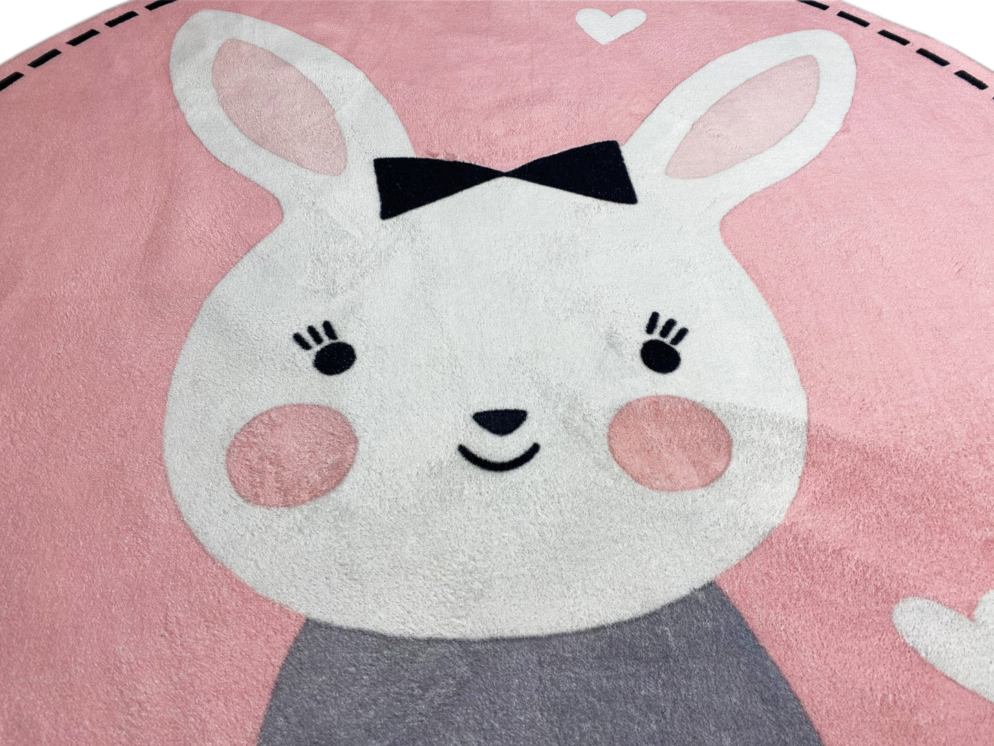 Round Children's Rug Rabbit, 160 cm