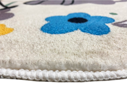 Round Children's Rug Cat, white, 160 cm