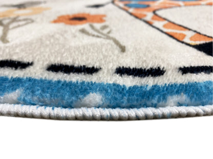 Round Children's Rug Animals, 100 cm