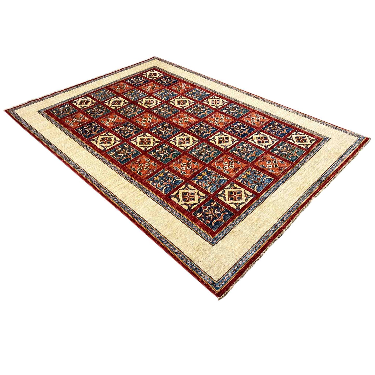 Khorjin-Teppich - Geometrisches Blumendesign, 258x185 cm - German Carpet Shop