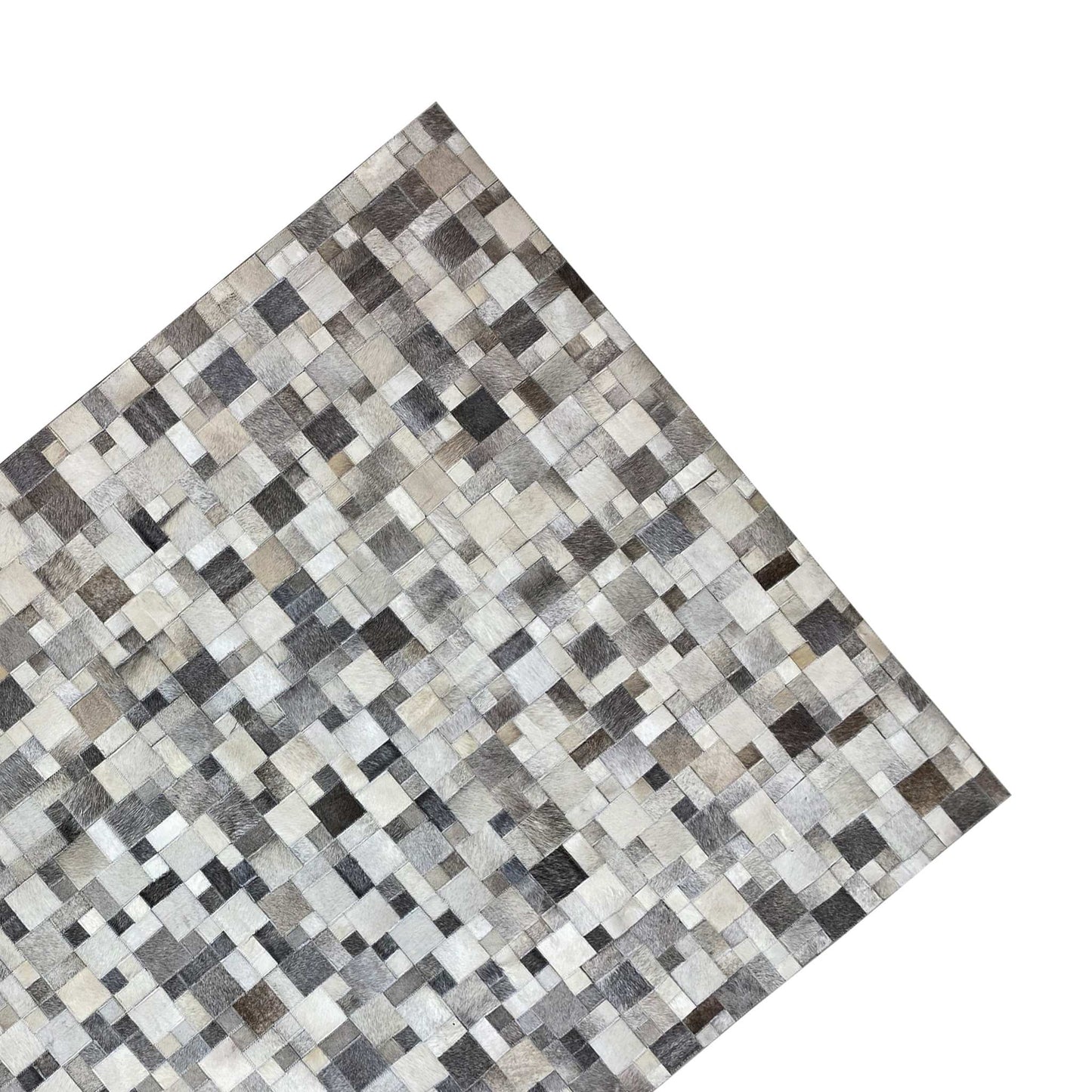 Premium Kalbsleder Teppich 228x161 cm – Moderner Geometrischer Stil - German Carpet Shop