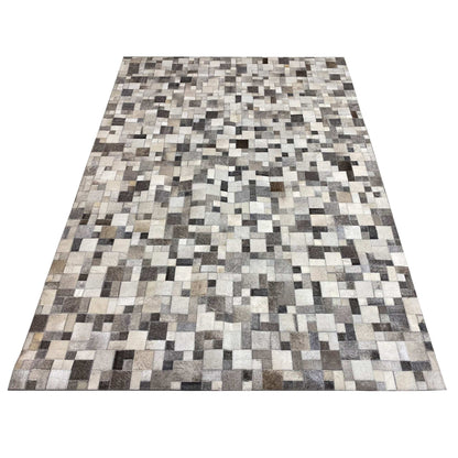 Premium Kalbsleder Teppich 228x161 cm – Moderner Geometrischer Stil - German Carpet Shop