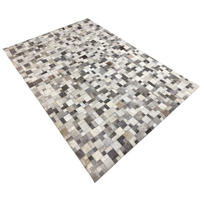Premium Kalbsleder Teppich 228x161 cm – Moderner Geometrischer Stil - German Carpet Shop