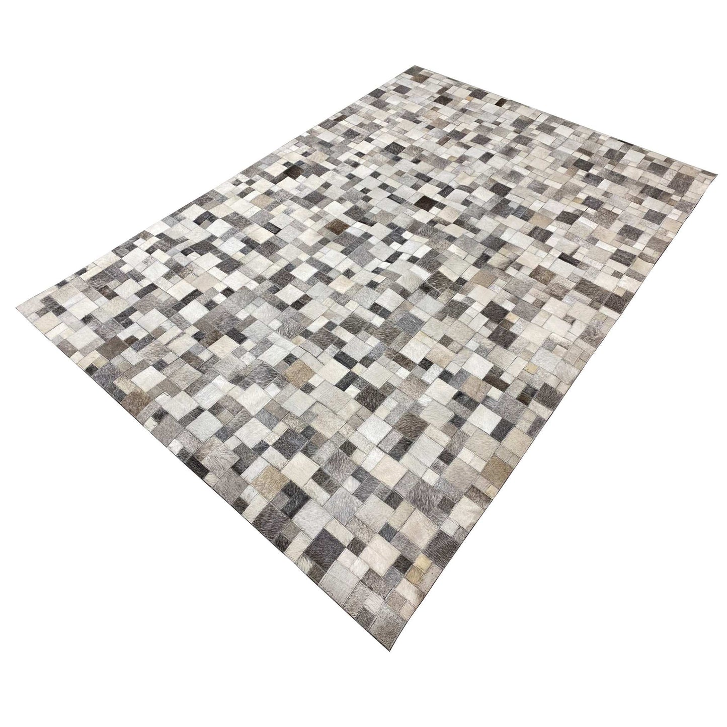 Premium Kalbsleder Teppich 228x161 cm – Moderner Geometrischer Stil - German Carpet Shop