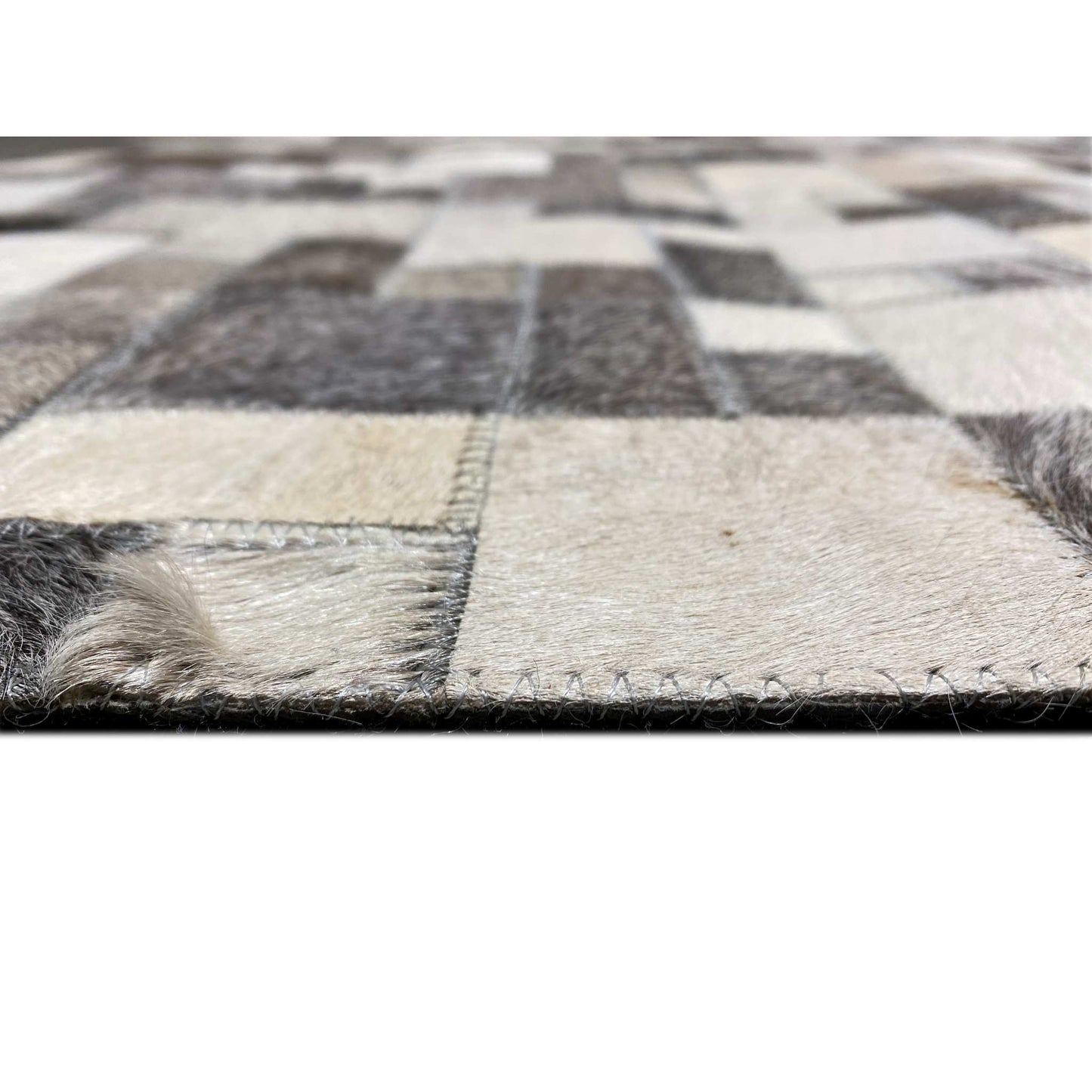 Premium Kalbsleder Teppich 228x161 cm – Moderner Geometrischer Stil - German Carpet Shop