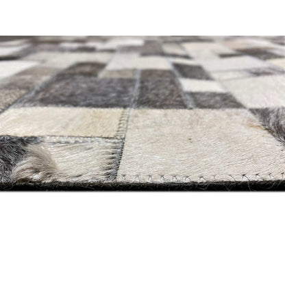 Premium Kalbsleder Teppich 228x161 cm – Moderner Geometrischer Stil - German Carpet Shop