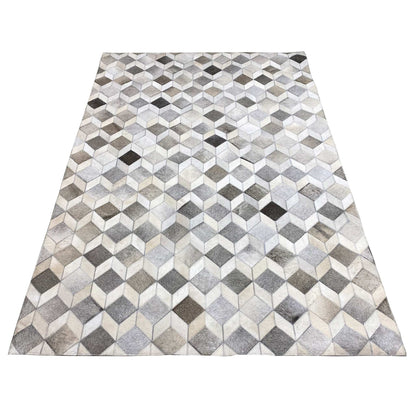 Geometrischer Kalbsleder-Teppich – 249x157 cm – Rutschfeste Rückseite - German Carpet Shop