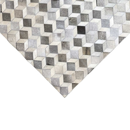 Geometrischer Kalbsleder-Teppich – 249x157 cm – Rutschfeste Rückseite - German Carpet Shop