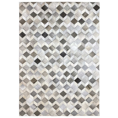 Geometrischer Kalbsleder-Teppich – 249x157 cm – Rutschfeste Rückseite - German Carpet Shop