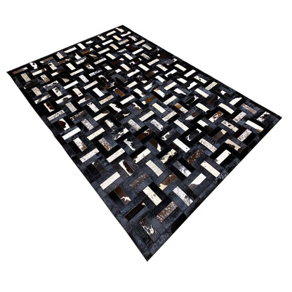 Geometrischer Kalbslederteppich 160x248 cm - German Carpet Shop