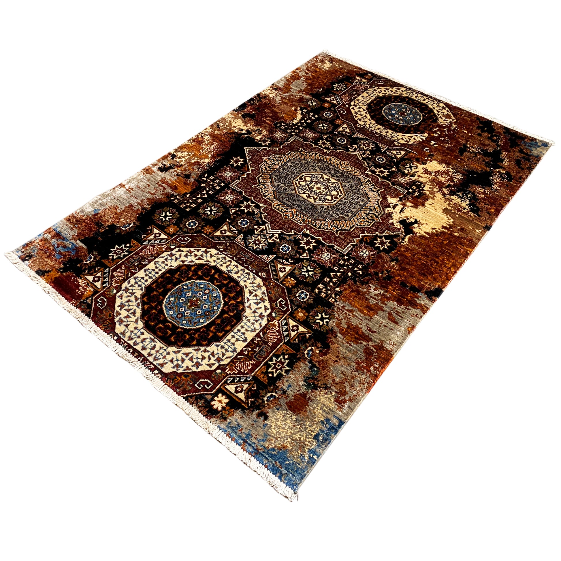 Mamluk Teppich, Erdtöne, 184x124 cm - German Carpet Shop