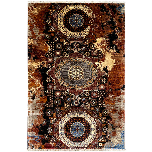 Mamluk Teppich, Erdtöne, 184x124 cm - German Carpet Shop
