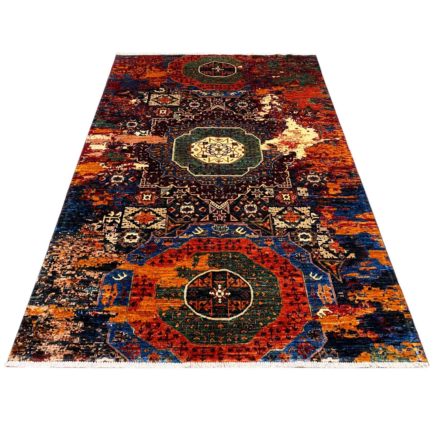 Afghanischer Mamluk Teppich, Mehrfarbig, 242x167 cm - German Carpet Shop