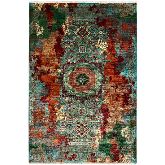 Mamluk Teppich, Türkis/Mehrfarbig, 237x173 cm - German Carpet Shop