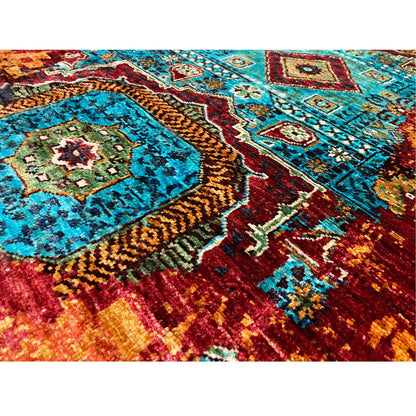 Mamluk Läufer Teppich, Türkis/Mehrfarbig, 252x80 cm - German Carpet Shop