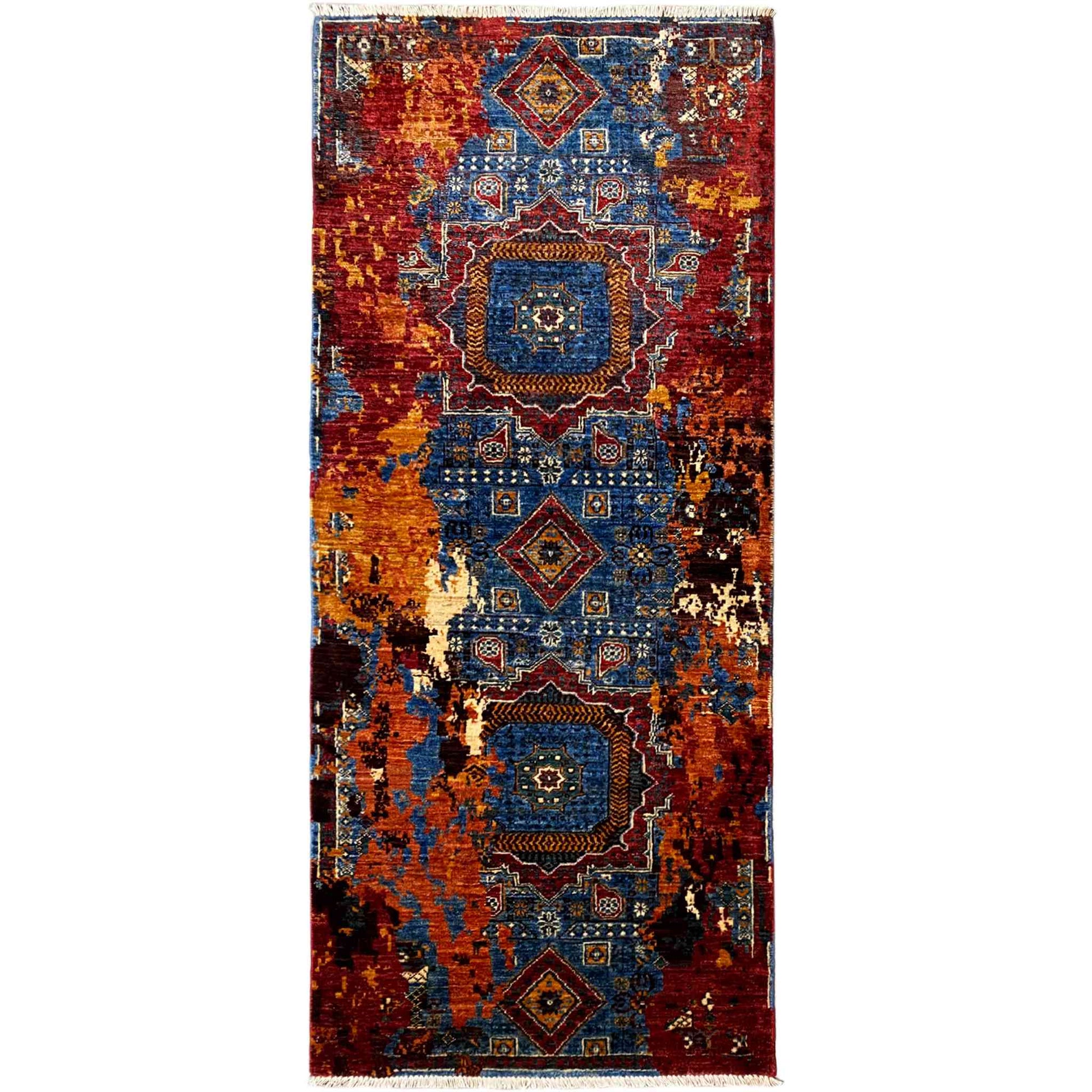 Mamluk Läuferteppich, Lebhafte Töne, 197x82 cm - German Carpet Shop