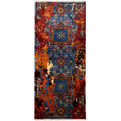  Mamluk Läuferteppich, Lebhafte Töne, 197x82 cm - Premium Mamluk Teppiche from German Carpet Shop - Just €730! Shop now at German Carpet Shop