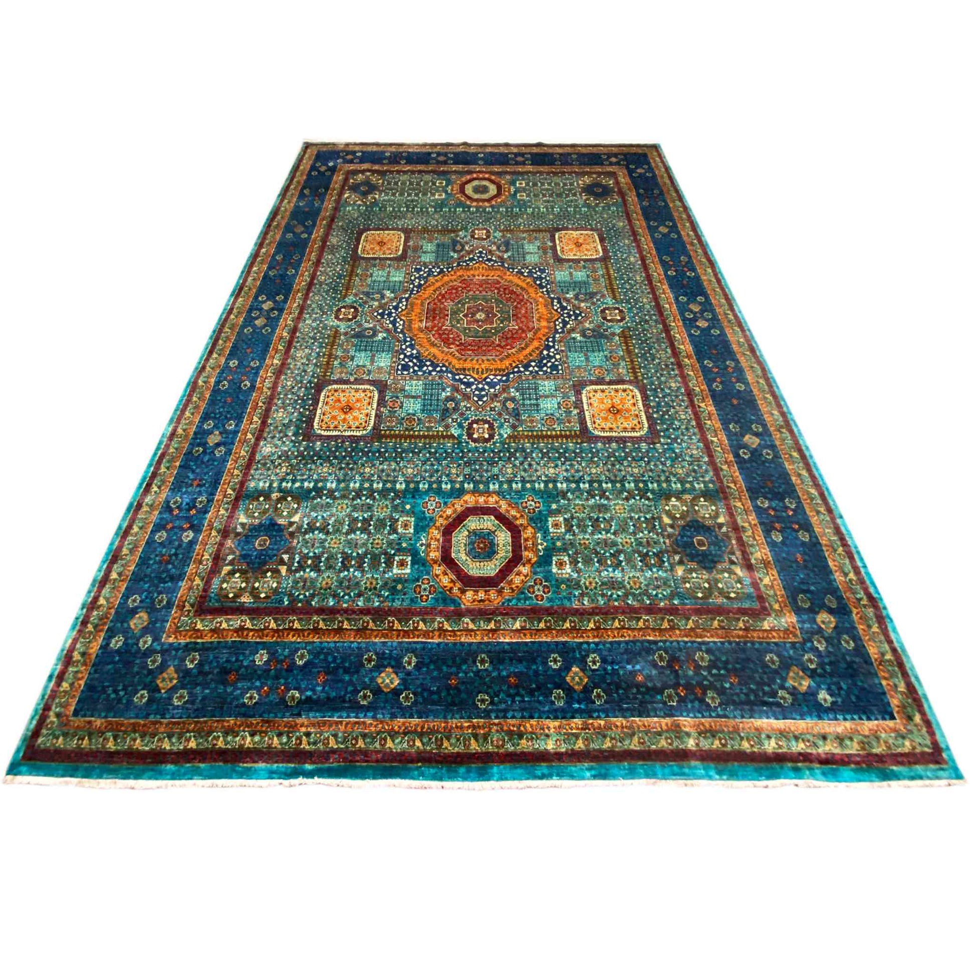 Handgeknüpfter Mamluk Teppich 397x297cm - German Carpet Shop