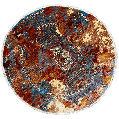 Handgeknüpfter Runder Mamluk Teppich 153x152 cm - German Carpet Shop