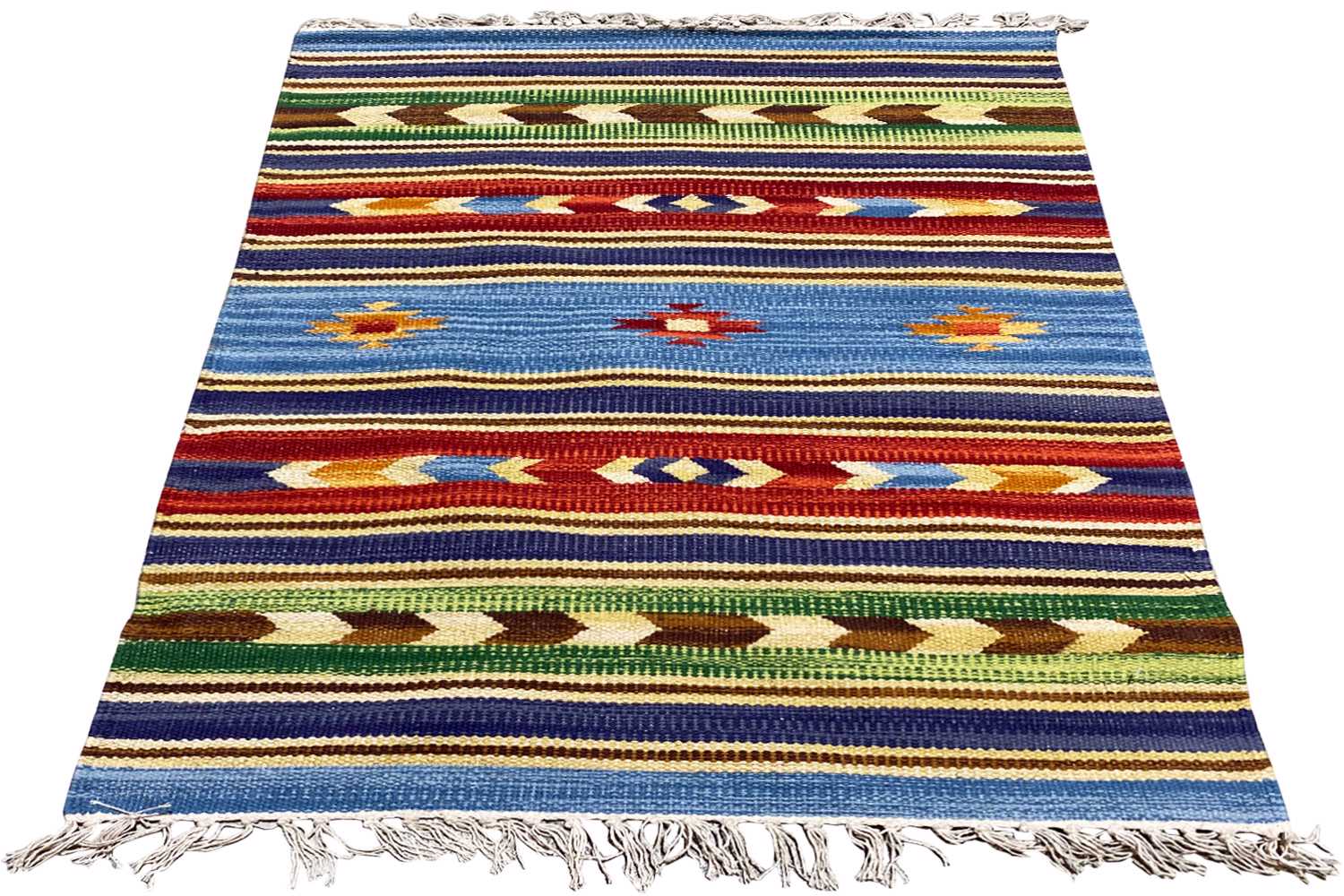 Mehrfarbiger Moderner Kelim Teppich - Samak (60x90 cm) - German Carpet Shop