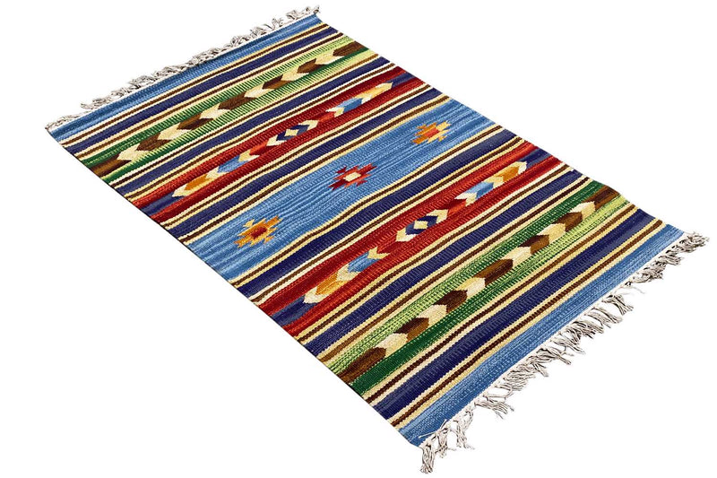 Mehrfarbiger Moderner Kelim Teppich - Samak (60x90cm)