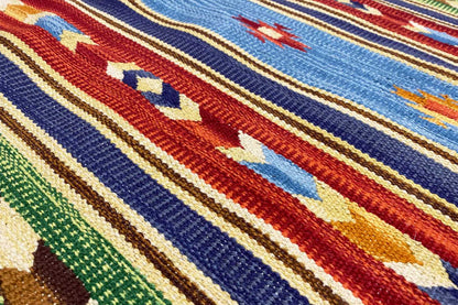 Mehrfarbiger Moderner Kelim Teppich - Samak (60x90 cm) - German Carpet Shop