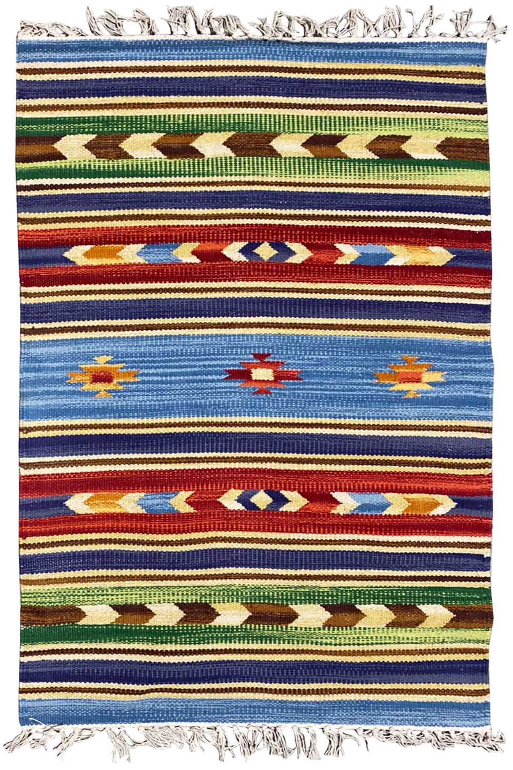 Mehrfarbiger Moderner Kelim Teppich - Samak (60x90 cm) - German Carpet Shop