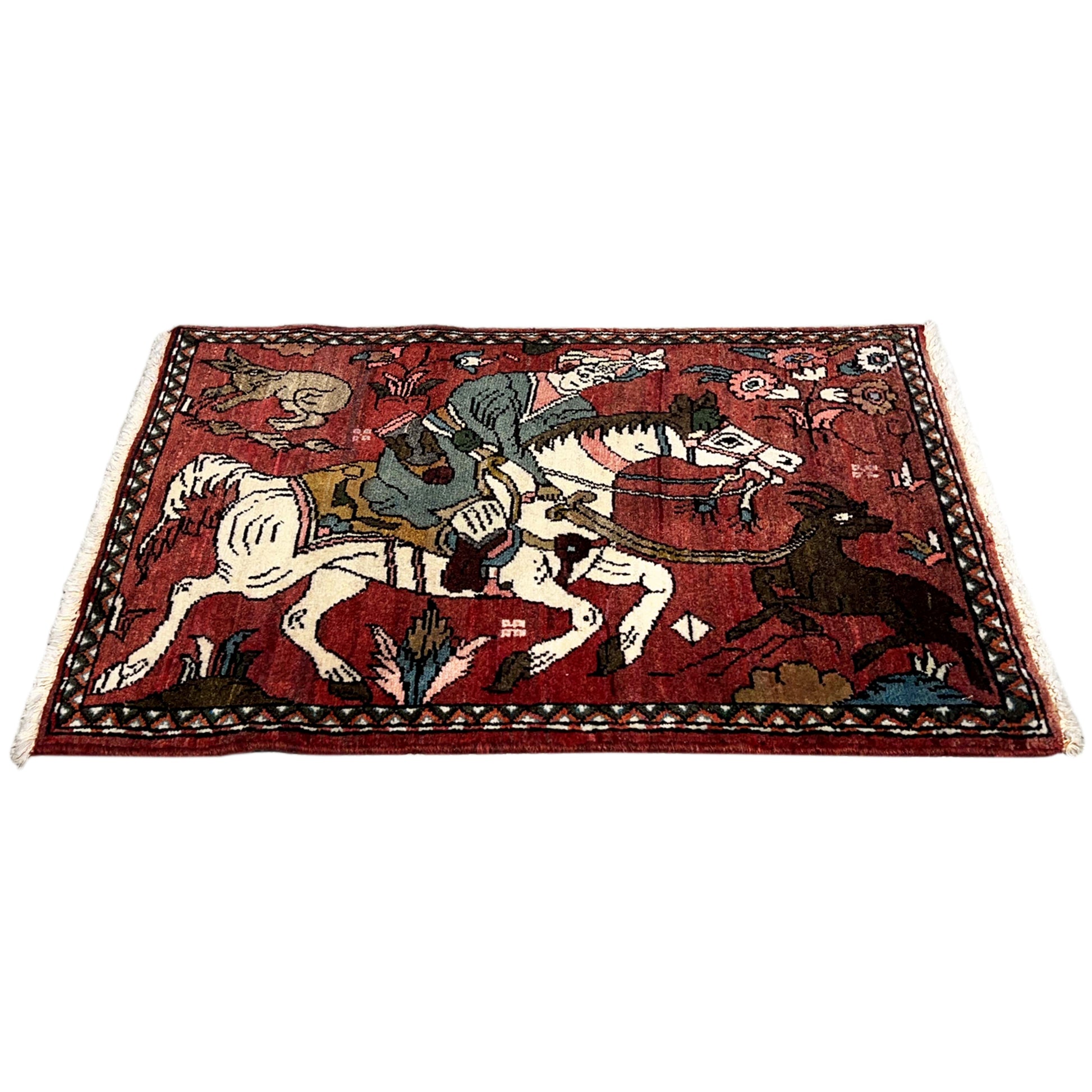  Poshti Teppich Hamedan Rot, 83x61cm - Premium Poshti Teppich from German Carpet Shop - Just €149! Shop now at German Carpet Shop