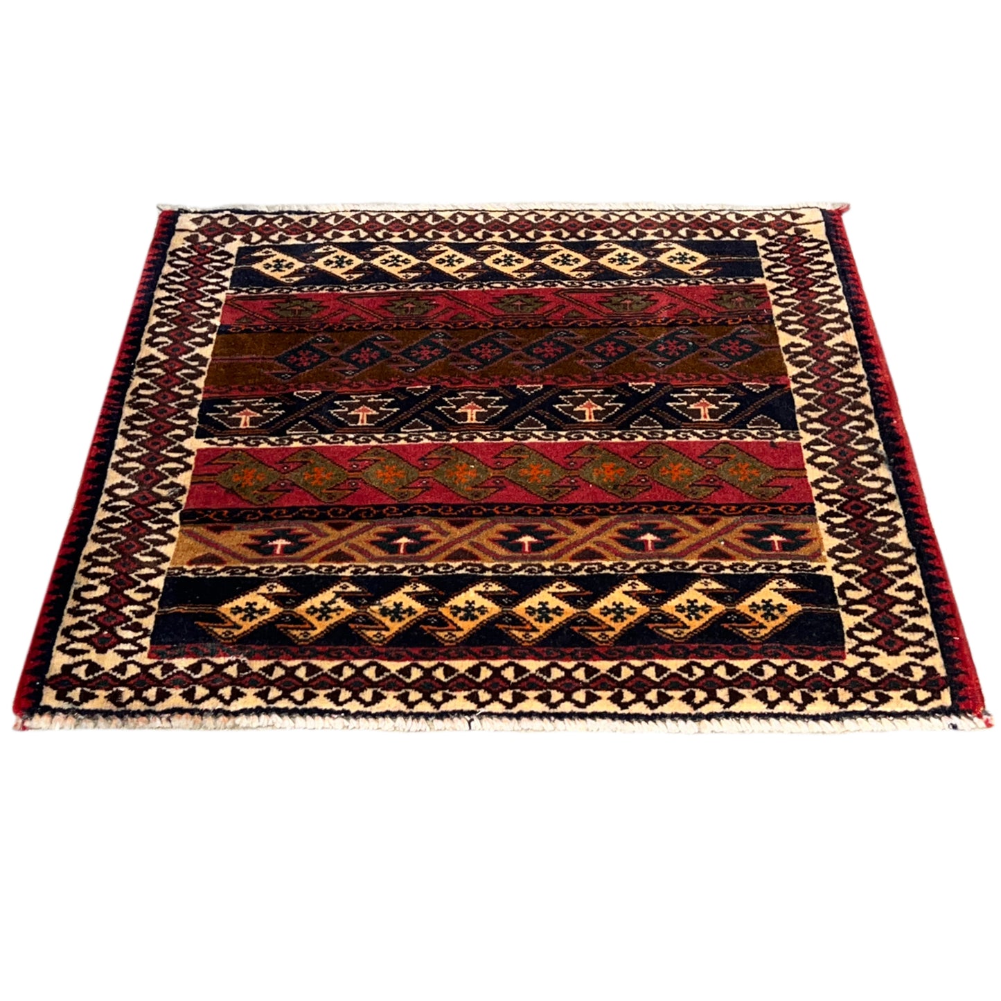  Poshti Teppich, Bunt, 56x60cm - Premium Poshti Teppich from German Carpet Shop - Just €140! Shop now at German Carpet Shop