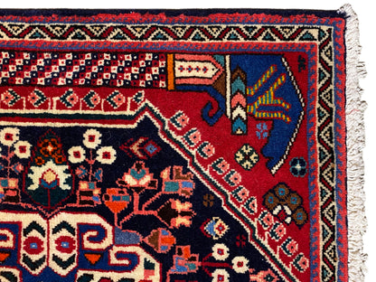 Poshti rug 66x63 cm close-up: borders, ornaments, and fringes along the edge