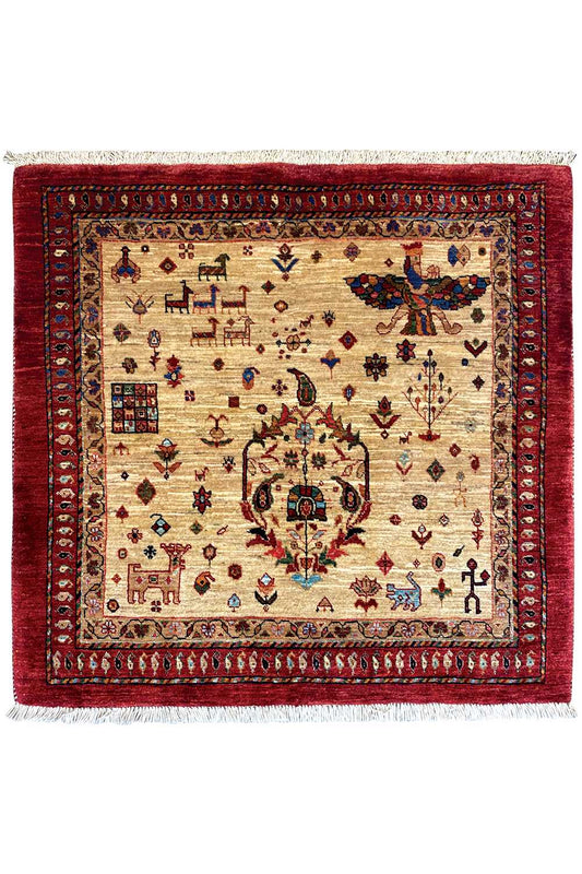  Qashqai Exklusiv (110x101 cm) - Premium Teppich from German Carpet Shop - Just €699! Shop now at German Carpet Shop