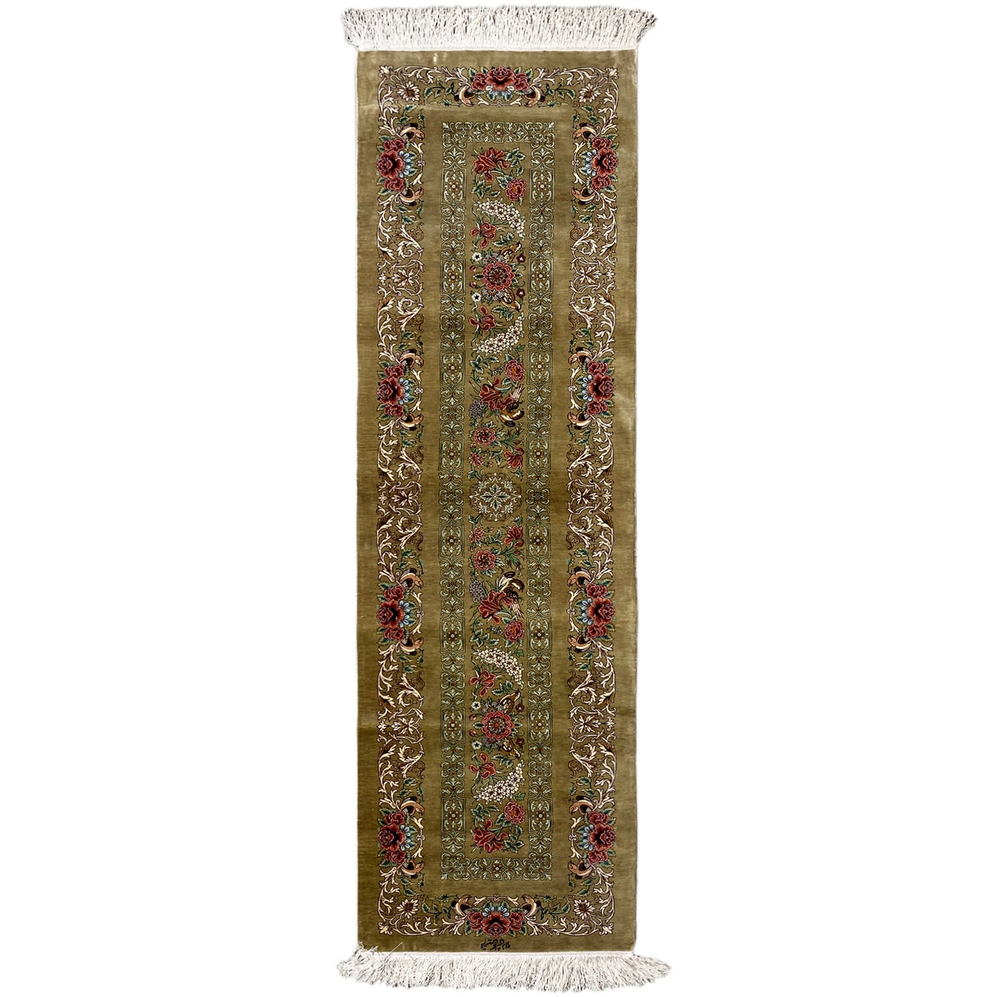 Ghom Silk Carpet - 904736 (195x53 cm)