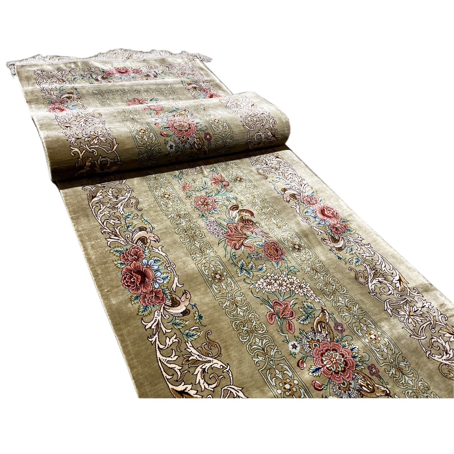 Ghom Silk Carpet - 904736 (195x53 cm)