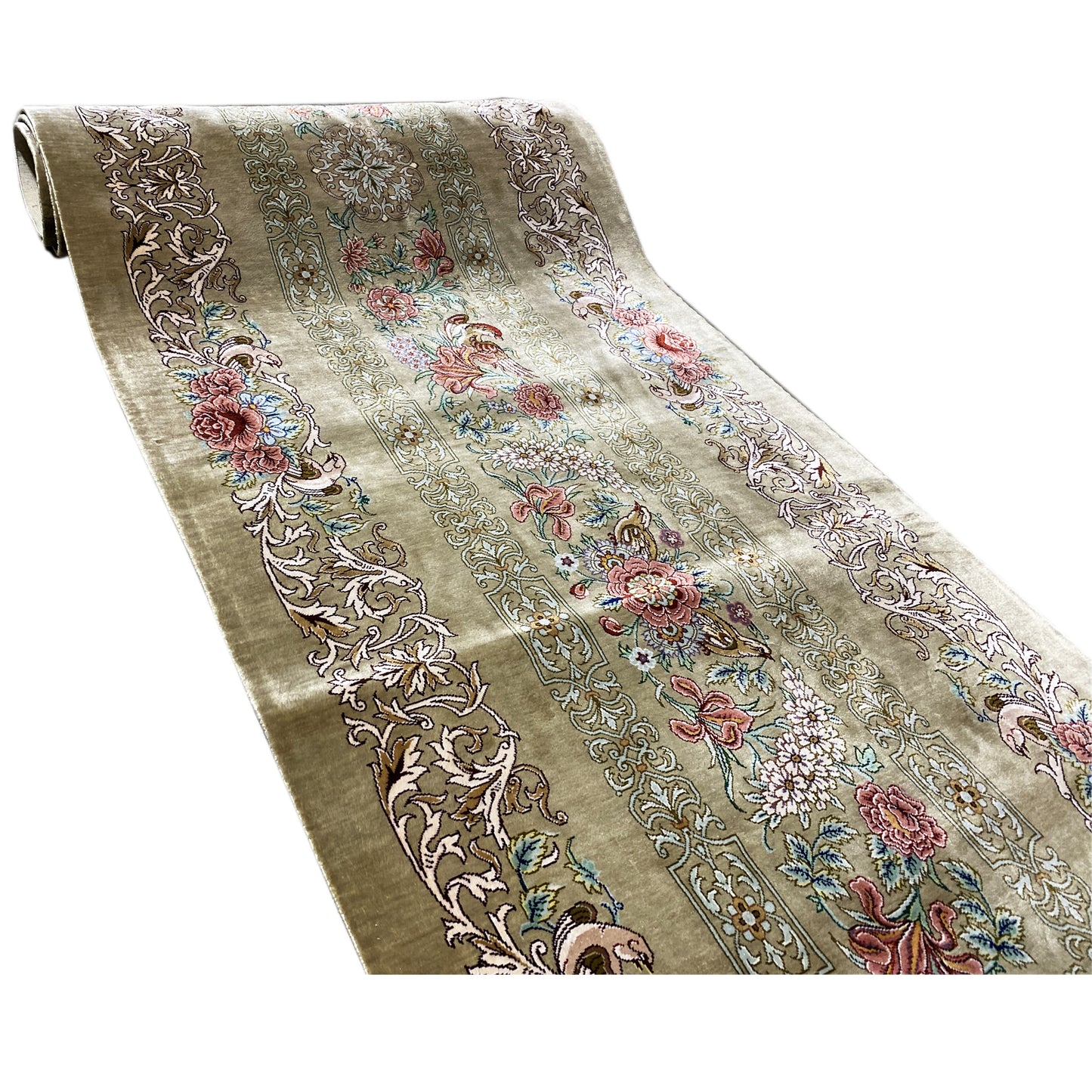 Ghom Silk Carpet - 904736 (195x53 cm)