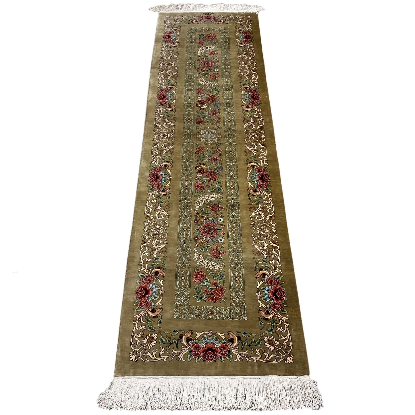 Ghom Silk Carpet - 904736 (195x53 cm)
