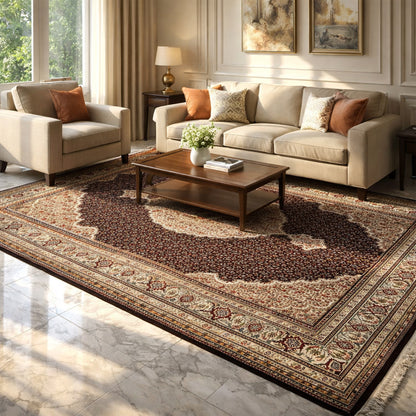 Wohnzimmer Classic Indo Tabriz rug with detailed medallion pattern 300x198 cm