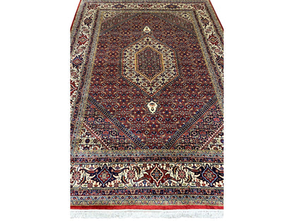 Nahaufnahme Handknüpfung Bidjar Teppich Wolle Premium Qualität