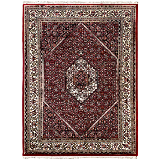 Handgeknüpfter Bidjar Teppich rot 244x170 cm aus 100% Wolle