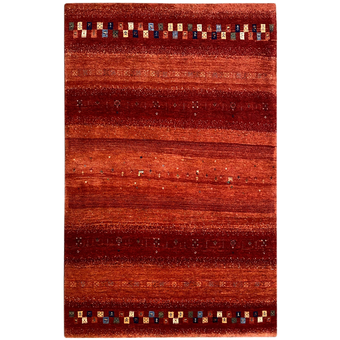 Roter Gabbeh Teppich handgeknüpft Wolle