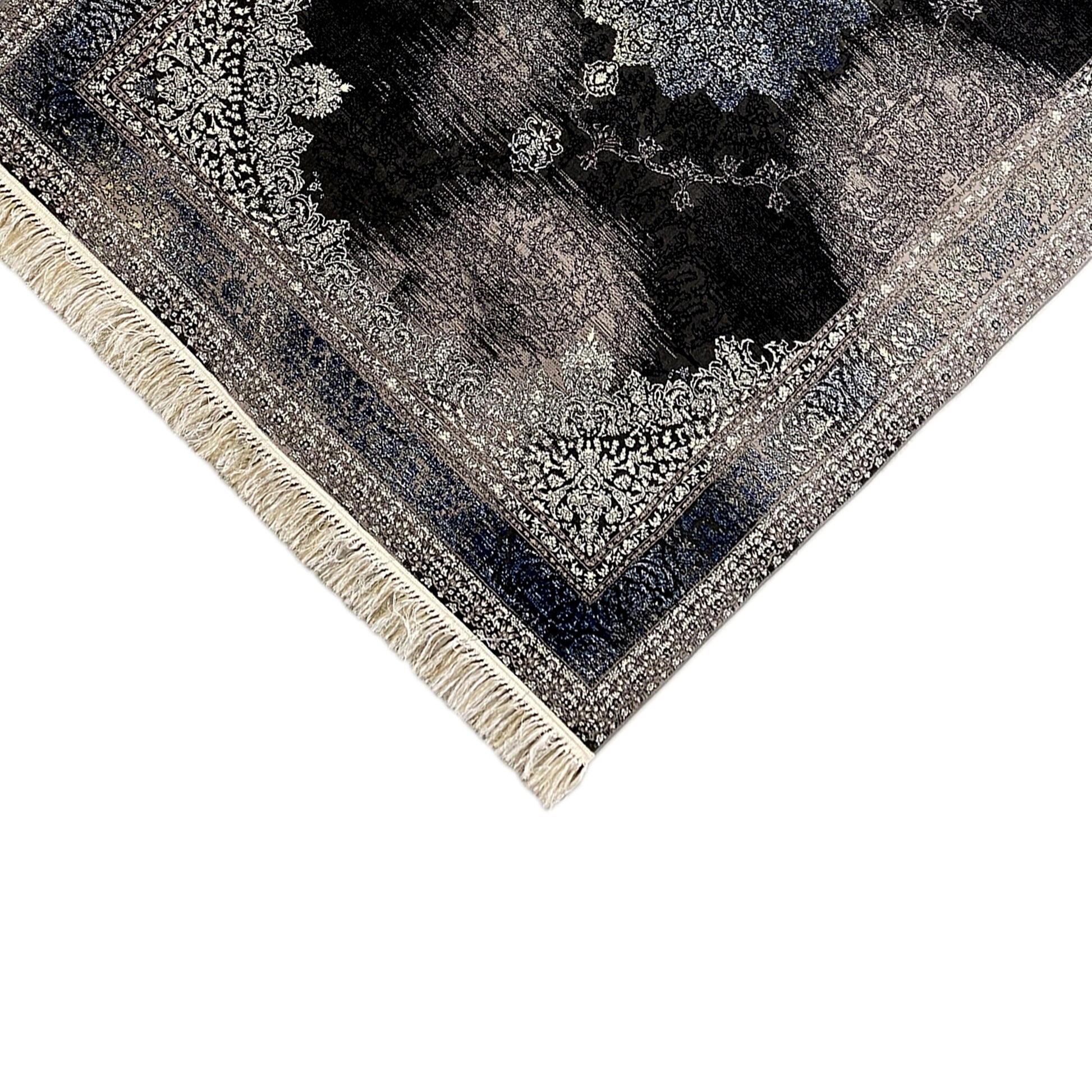 Amsterdam Orientteppich Polypropylen Schwarz Blau 160x230 dekorativ

